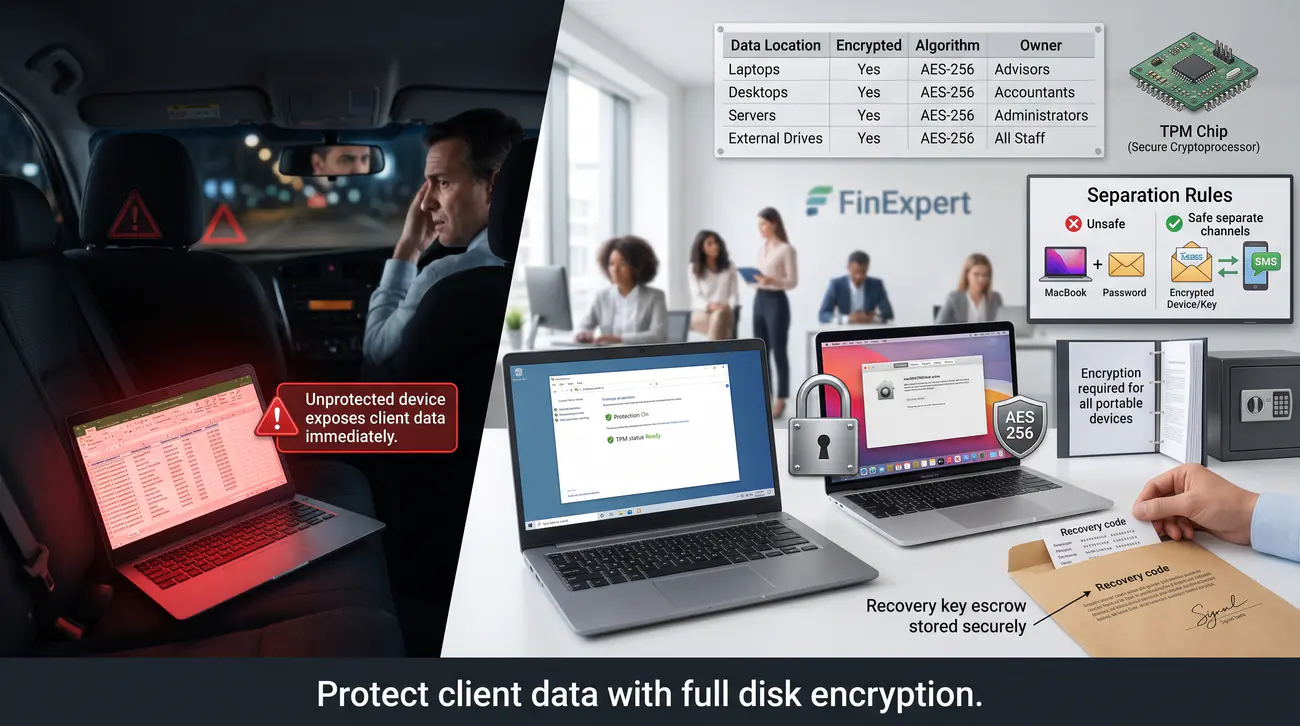 Rysunek 9. Konfiguracja pełnego szyfrowania dysku BitLocker i bezpieczna dystrybucja hasła.