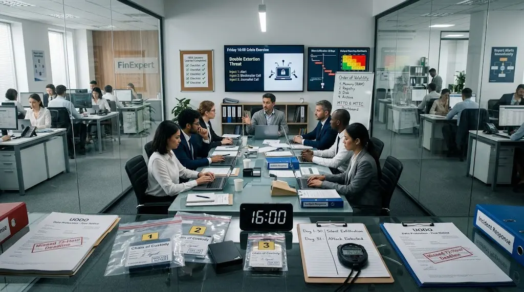 Rysunek 7. Scenariusz ćwiczenia symulacyjnego Tabletop Exercise i łańcuch dowodowy Chain of Custody.