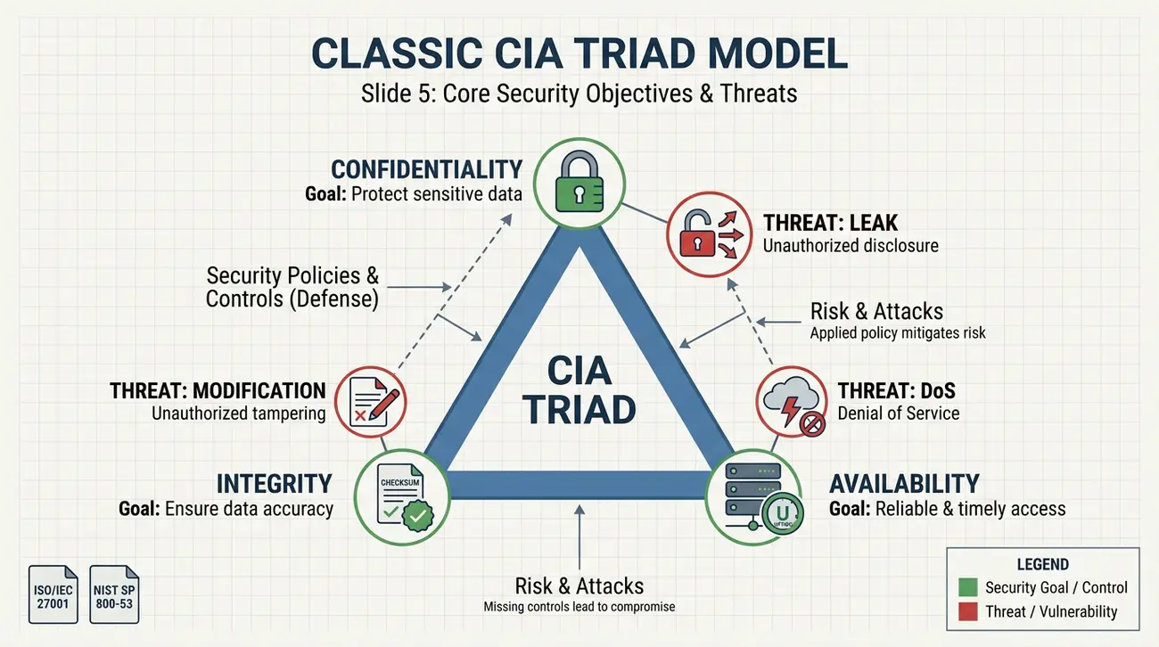 Klasyczna triada celów bezpieczeństwa: Model CIA
